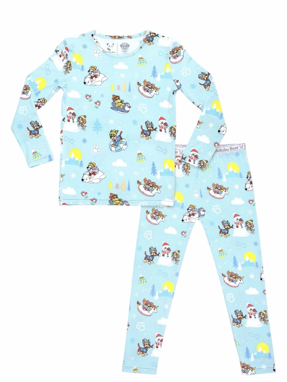 Light Blue Kids Winter Character Pajama Set